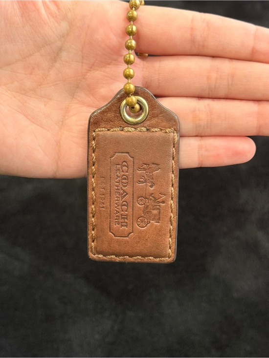 Coach Accessories - 3" Large Bleecker Y2K Coach Leather Key Fob Bag Charm Keychain Hang Tag/Hangtag